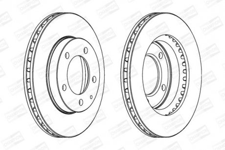 Тормозной диск передний (22x258 мм) Ford Probe II Mazda 323 626 MX-6 92-04 CHAMPION 561716CH