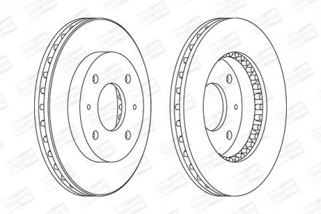 Диск тормозной передний (цена за 2шт.) Volvo S40, V40/Mitsubishi Carisma, Galant, Lancer (98-) CHAMPION 561926CH