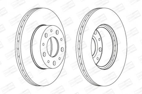 Гальмівний диск передній CITROËN JUMPER/ FIAT DUCATO/ PEUGEOT BOXER CHAMPION 561984CH (фото 1)