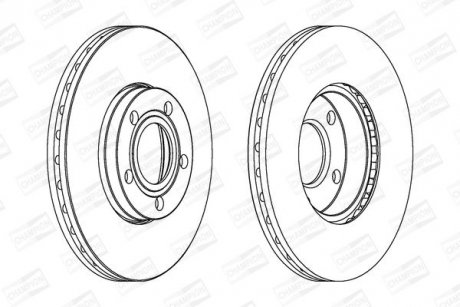 Диск гальмівний перед. (вентил.) Passat 96- CHAMPION 562052CH (фото 1)