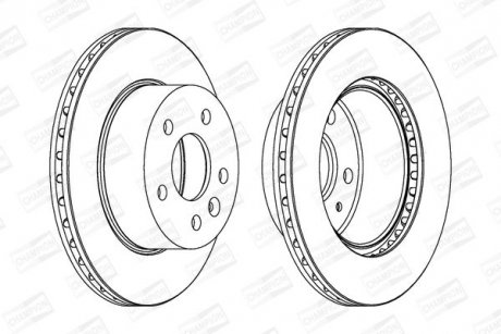 Тормозной диск передний (276x22мм) MB V-Class Vito 93-03 CHAMPION 562054CH