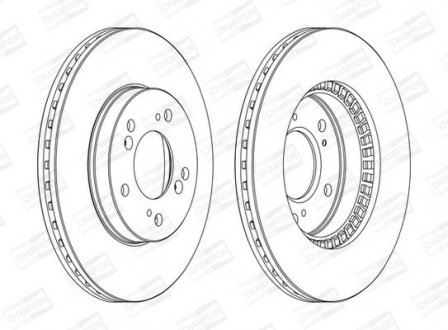 Гальмівний диск передній Acura RL 3.5 / Honda CR-V / H-RV / Legend / Prelude CHAMPION 562143CH