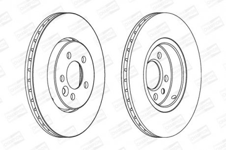 Гальмівний диск передній Rover 75 / MG 6 /ZT CHAMPION 562165CH (фото 1)