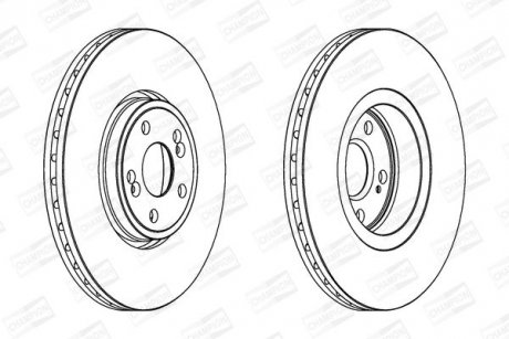 Гальмівний диск передній RENAULT ESPACE, VEL SATIS CHAMPION 562187CH1 (фото 1)