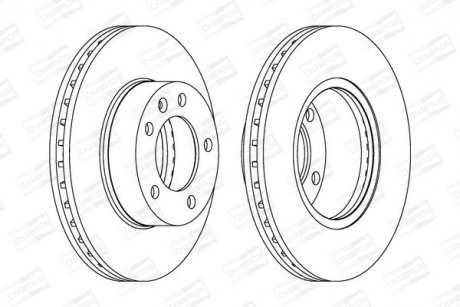 Диск гальмівний передній &quot;16&quot; Master II,Opel Movano 98- CHAMPION 562190CH1
