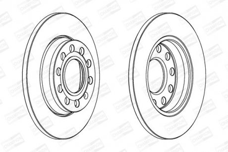 Диск гальмівний задній 255mm Audi A4 00-,Seat Exeo 08- CHAMPION 562191CH