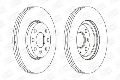 Диск тормозной передний (кратно 2шт.) Opel Combo/MPV 01 - Corsa C (X01) (00-09), Meriva (03-10), Tigra (X04) (04-1 CHAMPION 562196CH (фото 1)