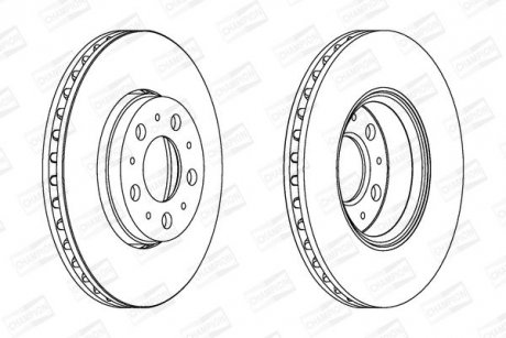 Тормозной диск передний Volvo S60 / S70 / S80 / V70 / XC70 Cross Country CHAMPION 562244CH