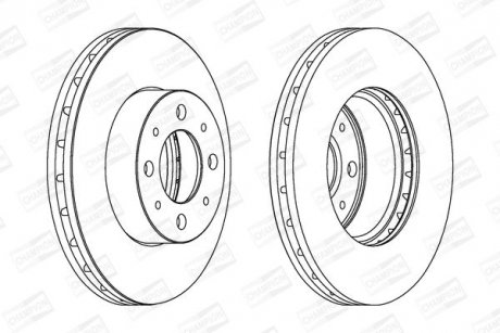Диск гальмівний передн.500 07-,Panda 04-,Ford Ka 08- CHAMPION 562296CH