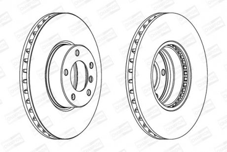 Диск тормозной передний BMW 5 (E39) 95-03, 5 Touring (E39) 96-04 (562384CH-1) CH CHAMPION 562384CH1