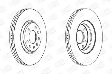 Гальмівний диск передній Opel Signum, Vectra C / Chevrolet Vectra / Cadillac BLS CHAMPION 562385CH