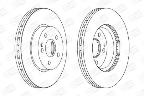 Диск тормозной передний (кратно 2шт.) MERCEDES-BENZ V-CLASS (W447) 14-, VIANO (W CHAMPION 562392CH (фото 1)