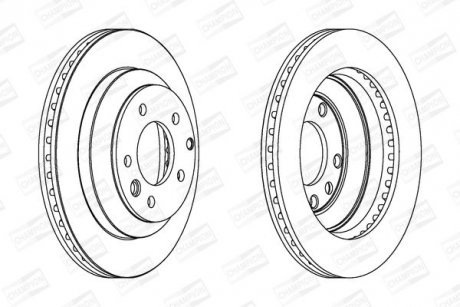 Гальмівний диск задній Audi Q7 / Porshe Cayenne / VW Touareg CHAMPION 562393CH (фото 1)