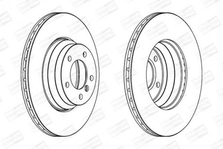 Гальмівний диск передній BMW 1-Series, 3-Series, X1 CHAMPION 562395CH1