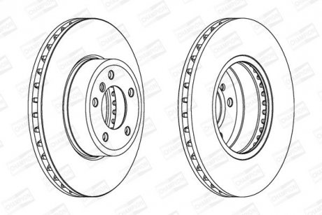 Диск тормозной передний BMW 5 (E60) 01-10, 5 Touring (E61) 04-10 (562397CH-1) CHAMPION 562397CH1