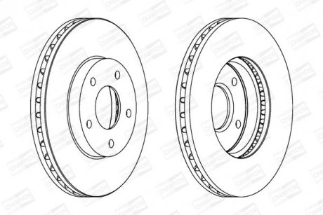 Диск тормозной передний (кратно 2шт.) Nissan Almera (98-06), X-Trail (01-13) CHAMPION 562441CH (фото 1)