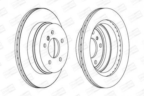 Диск тормозной задний (цена за 2шт.) BMW 1 Serie, 3 Serie X1 CHAMPION 562442CH