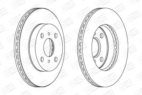 Гальмівний диск передній Toyota Echo, Platz, Yaris (1999->) CHAMPION 562443CH