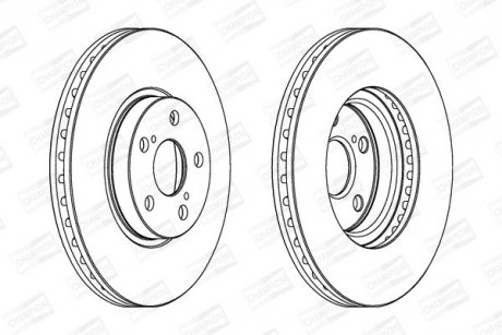 Диск тормозной передний (цена за 2шт.) Toyota Avensis (II) CHAMPION 562453CH