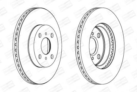 Гальмівний диск передній Toyota Yaris CHAMPION 562455CH (фото 1)