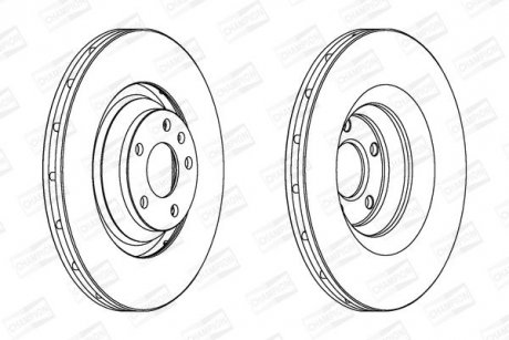 Гальмівний диск передній Audi A6 (4F2,4F5,4FH,C6) CHAMPION 562506CH1