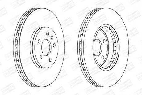 Диск гальмівний передній (320мм) Audi A4 07-,A5. CHAMPION 562511CH