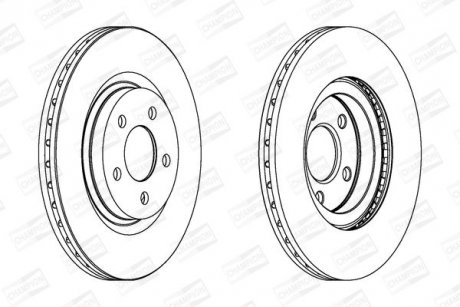 Гальмівний диск передній CHRYSLER NEW YORKER, PT CRUISER CHAMPION 562524CH (фото 1)