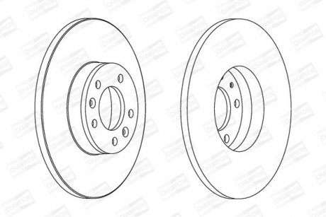 Диск тормозной задний (кратно 2шт.) Citroen Jumpy (07-16)/Fiat Scudo (07-16)/Peu CHAMPION 562525CH