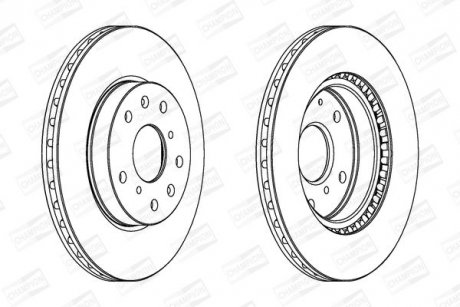 Диск тормозной передний (кратно 2шт.) Fiat Sedici (06-14)/Suzuki SX4 (06-), Vita CHAMPION 562534CH