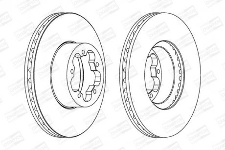 Диск тормозной передний (кратно 2шт.) Ford Transit (06-14), Transit Tourneo (06-14) CHAMPION 562540CH