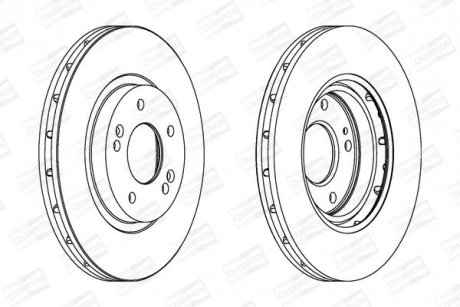 Гальмівний диск передній Hyundai Santa Fe / Tucson / Mitsubishi ASX / Outlander CHAMPION 562549CH