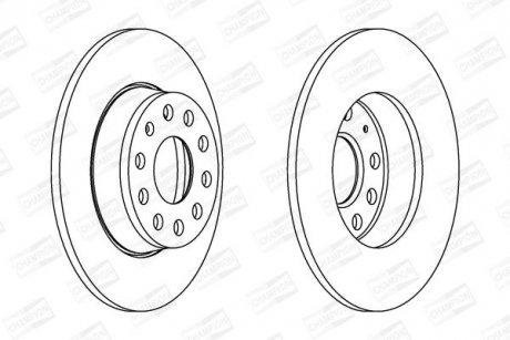 Диск гальмівний задн.Audi A3 08-Golf VI 08-, Caddy IIISkodaSeat CHAMPION 562614CH