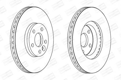 Диск тормозной передний (кратно 2шт.) FORD GALAXY II (WA6) 06-15, S-MAX (WA6) 06 CHAMPION 562628CH