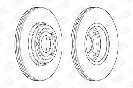 Гальмівний диск передній RENAULT CAPTUR,CLIO,DOKKER,KANGOO,LODGY,TWINGO,ZOE/MERCEDES-BENZ CITAN CHAMPION 562636CH (фото 1)