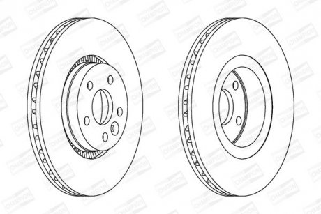 Диск гальмівний передн.Galaxy,S-Max,Landrover Freelander,Volvo S60/80 II,V60/70,XC70 06- CHAMPION 562643CH1