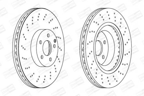 Гальмівний диск передній Mercedes E / S / SL CHAMPION 562678CH1