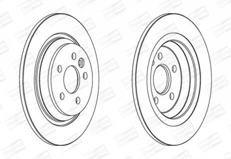 Диск гальмівний задн.S60 II,80 II,V60,XC70 06- CHAMPION 562741CH