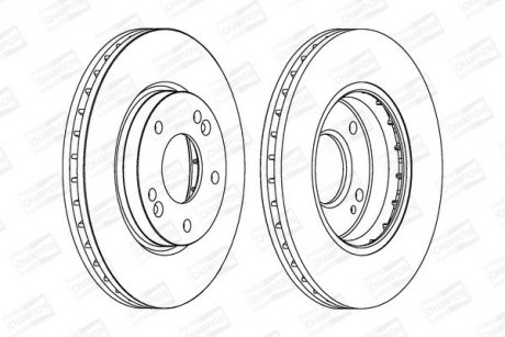 Гальмівний диск передній Hyundai Santa Fe /Trajet /Galloper CHAMPION 562789CH (фото 1)