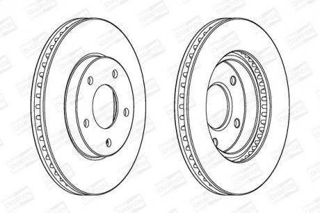 Гальмівний диск передній Dodge Caliber / Mitsubishi Galant, Lancer, Space Wagon CHAMPION 562820CH (фото 1)