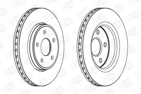 Гальмівний диск передній JEEP COMMANDER, GRAND CHEROKEE CHAMPION 562854CH1 (фото 1)