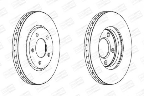 Диск гальмівний передн.&quot;15&quot; 281*28 Voyager IV,Dodge Caravan 00- CHAMPION 563030CH