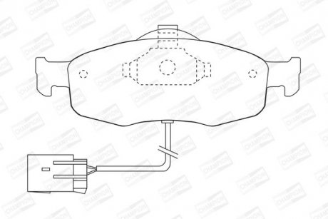 Гальмівні колодки передні з датчиком Mondeo I 93-,Scorpio I,II 86- CHAMPION 571522CH