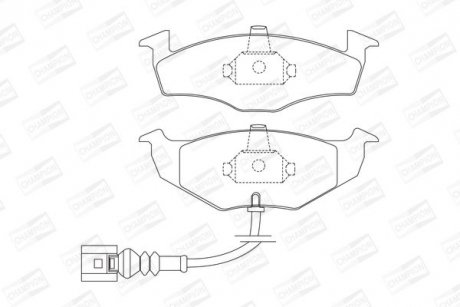 Тормозные колодки передние (с датчиком) Seat Ibiza Skoda Fabia VW Polo 01- CHAMPION 573111CH