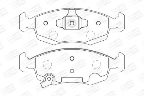 Гальмівні колодки передні Fiat Panda 2012 - / Chrysler Ypsilon 2011 - CHAMPION 573366CH