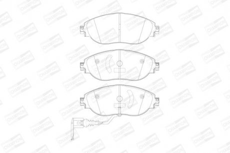 Гальмівні колодки передн.Audi A3,Seat,Skoda Octavia,Golf VII,Sharan 10- CHAMPION 573418CH (фото 1)