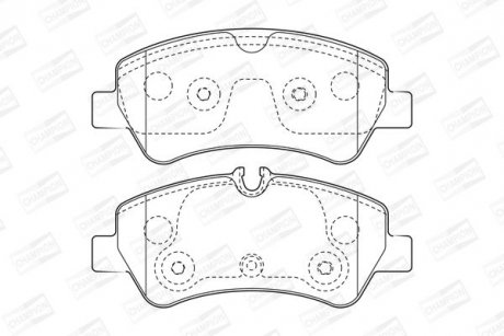 Тормозные колодки задние (17.6 мм) (система BOSCH) Ford Tourneo Transit 12- CHAMPION 573434CH