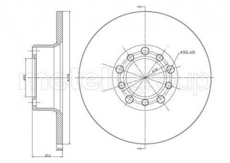 Диск тормозной MERCEDES W123 76-85 PRZÓD CIFAM 800046