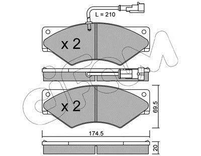 Комплект тормозных колодок, дисковый механизм CIFAM 8228491