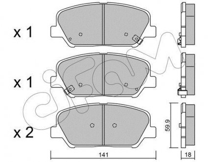 Гальмів.колодки передн. Ceed,Cerato 13-, Carens 1,7CRDi 13-,Hyundai i30,Grandeur CIFAM 8229970