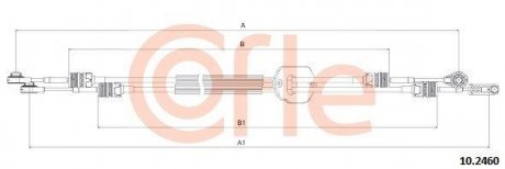 Трос КПП Ford Transit 2006- (1120+1077) COFLE 10.2460